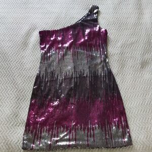 Excellent Condition One Shoulder Sequin Dress Size Small
